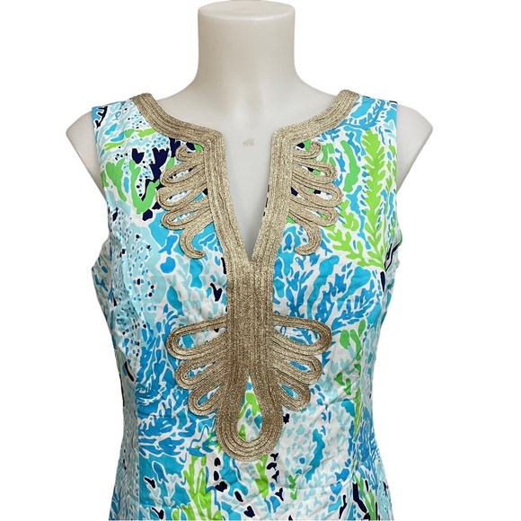 NWT Lilly Pulitzer Janice Shift Dress Spa Blue Let’s Cha Cha - Picture 2 of 8